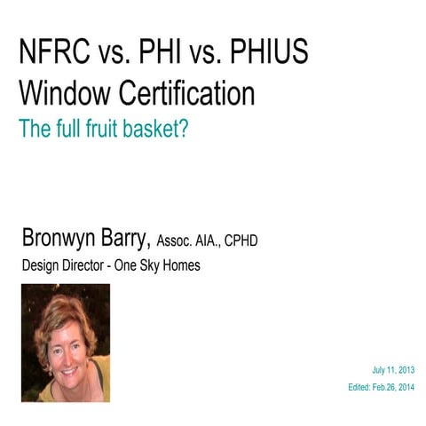 NFRC vs. PHI vs. PHIUS Window Certification for the US