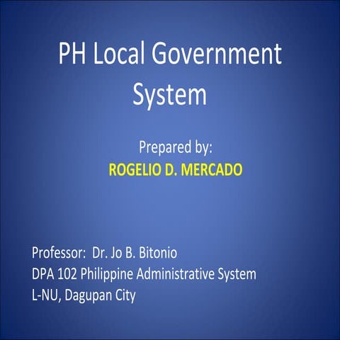 Ph Local Government System