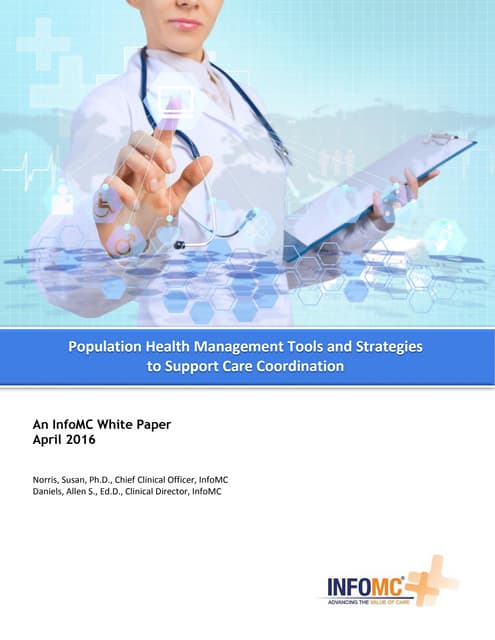 PHM Tools and Strategies to Support Care Coordination 
