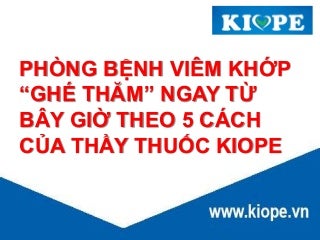 Phòng bệnh viêm khớp Phòng bệnh viêm khớp