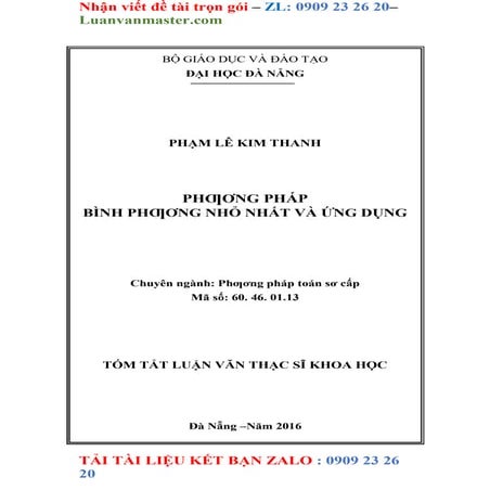 Phương Pháp Bình Phương Nhỏ Nhất Và Ứng Dụng.doc