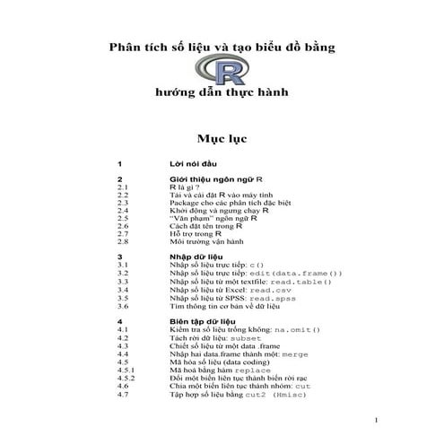 Tài Liệu ngôn ngữ R dùng trong phân tích dữ liệu, xác suất thống kê
