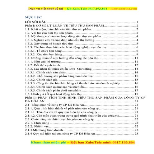 Phân tích hoạt động tiêu thụ và giải pháp đẩy mạnh tiêu thụ sản phẩm của Công...