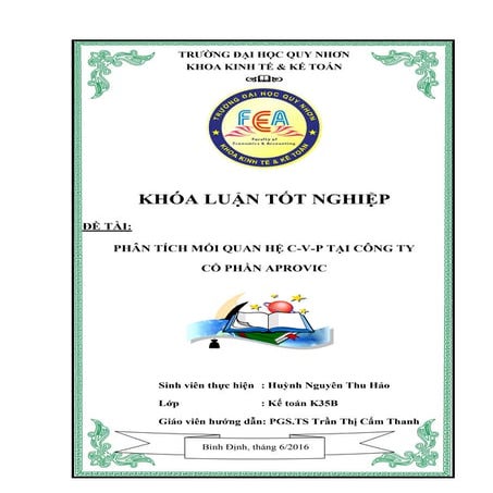 Phân tích mối quan hệ c – v – p tại công ty cổ phần aprovic