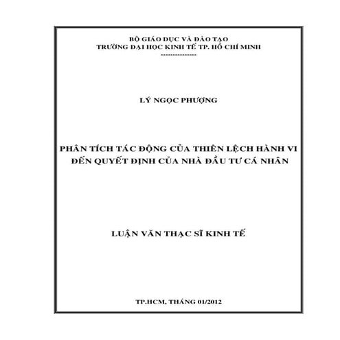 Phân tích tác động của thiên lệch hành vi đến quyết định của nhà đầu tư cá nh...