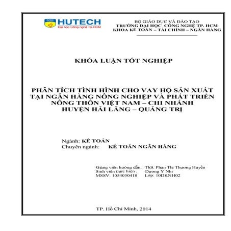 Phân tích tình hình cho vay hộ sản xuất tại ngân hàng nông nghiệp và phát triển nông thôn Việt Nam chi nhánh huyện Hải Lăng tỉnh Quảng Trị.pdf