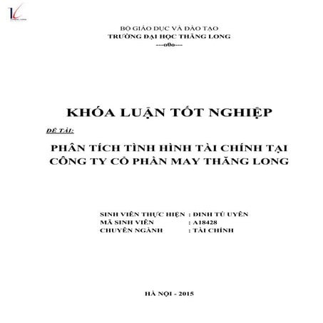 Phân tích tình hình  tài chính tại Công ty Cổ phần May Thăng Long.pdf