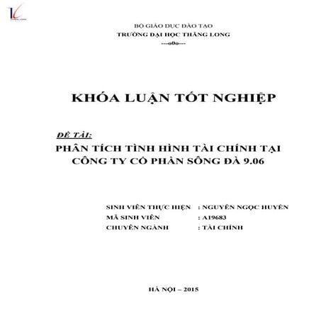Phân tích tình hình tài chính tại công ty cổ phần sông đà 9.06