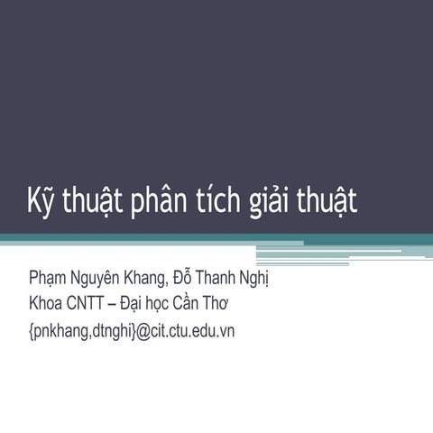 Phân tích và thiết kế thuật toán   độ phức tạp