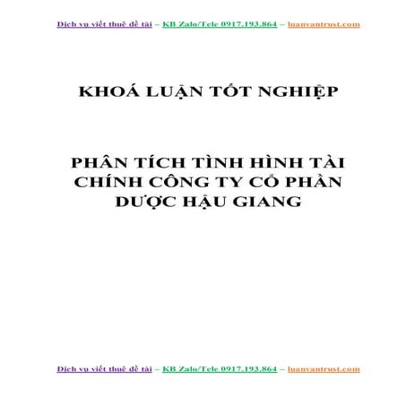 Phân Tích Tình Hình Tài Chính Công Ty Cổ Phần Dược Hậu Giang.docx