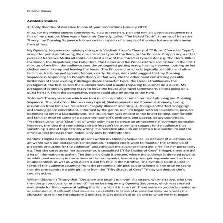 G325 Media Studies - Mock Narrative Essay