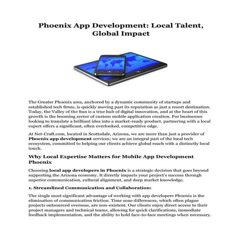Phoenix App Development Local Talent Global Impact | PDF