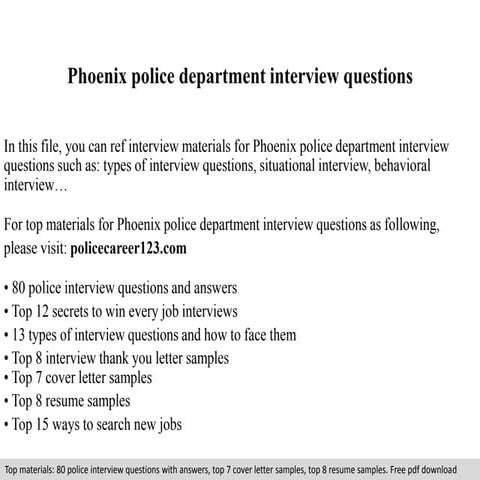Phoenix police department interview questions