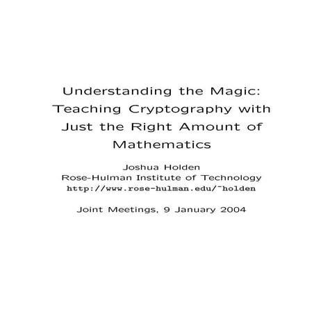 Understanding the Magic: Teaching Cryptography with Just the Right Amount of ...