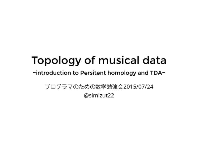 topology of musical data