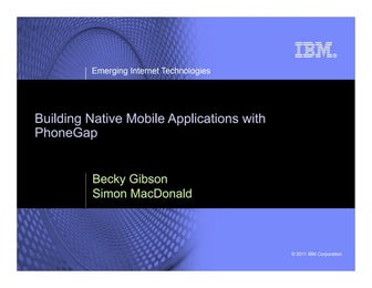 Building Native Mobile Applications with PhoneGap