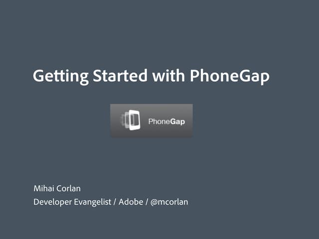 Getting started with PhoneGap