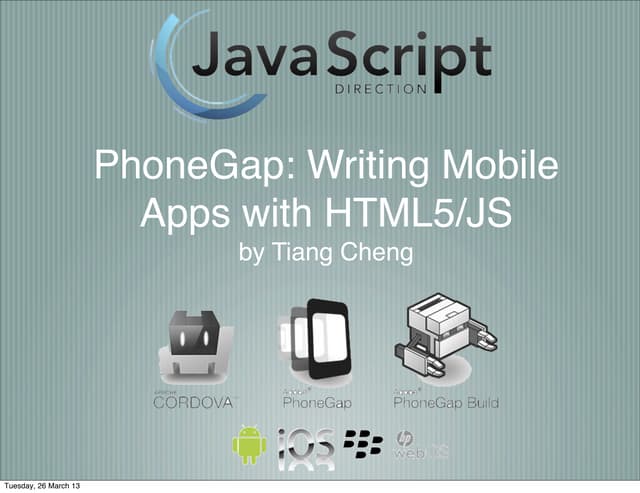 PhoneGap @ Javascript Directions
