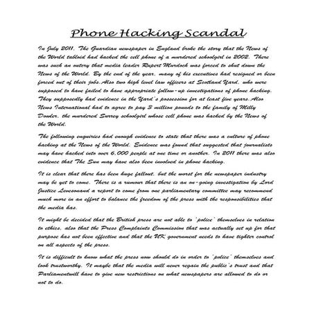 Fresh Look at Phone Hacking Scandal