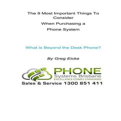 Phone systems brisbane the 9 most important things