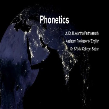 Phonetics - An Introduction