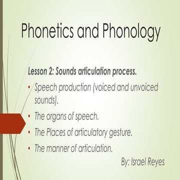 Sounds articulation process