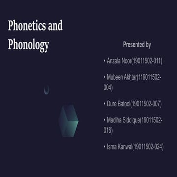 Phonetics and phonology