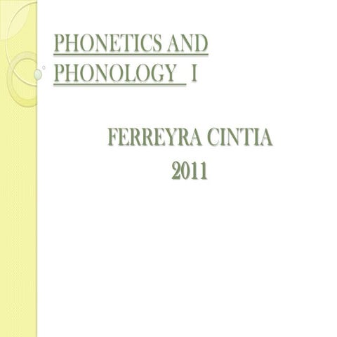 Phonetics and phonology   