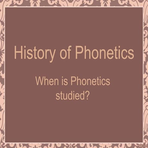 Phonetics report