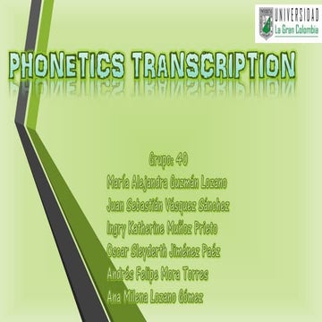 Phonetics transcription