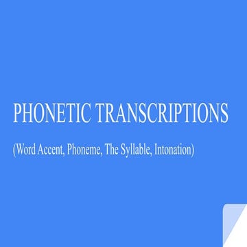 Phonetic Transcriptions In Phonetics Pptx