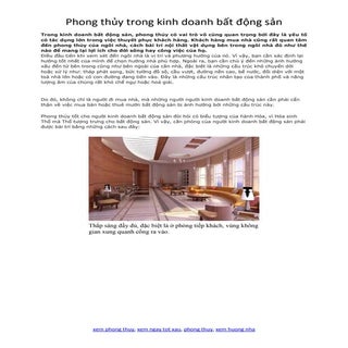Phong thuy trong kinh doanh bat don...