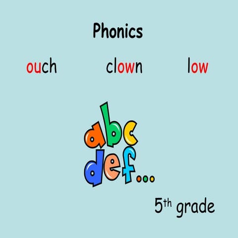 Phonics ow cow ou loud ow slow