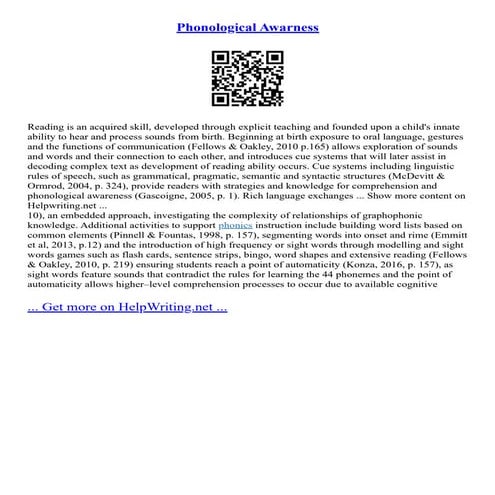 Phonological Awarness