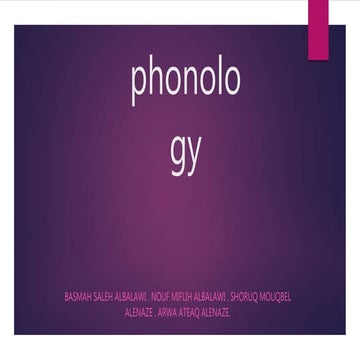 Phonology