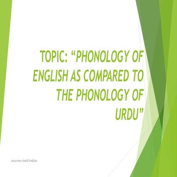 Phonology of English as compared to Urdu phonology