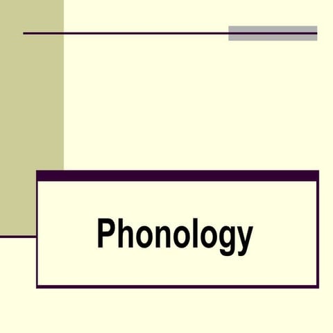 Phonology to be used