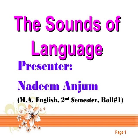 The Sounds of Language