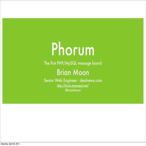 Phorum - PHP Community Conference