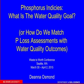 Phosphorus indices what is the wate...