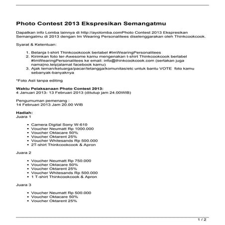 Photo Contest 2013 Ekspresikan Semangatmu