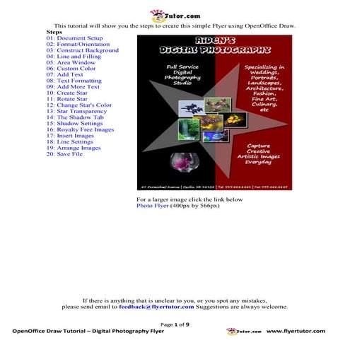 OpenOffice Draw Tutorial: Digital Photography Flyer