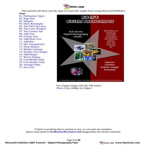 Microsoft Publisher 2007 Tutorial: Digital Photography Flyer