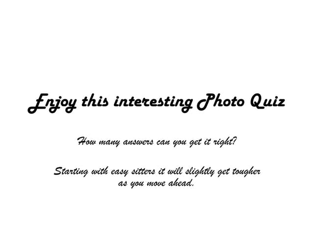 Visual round Quiz