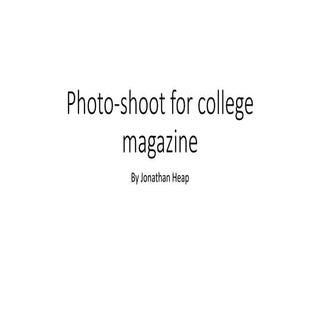 Photo shoot for college magazine