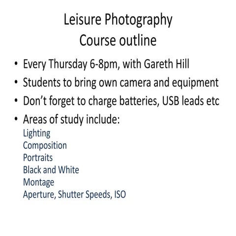 Photography 1  Light