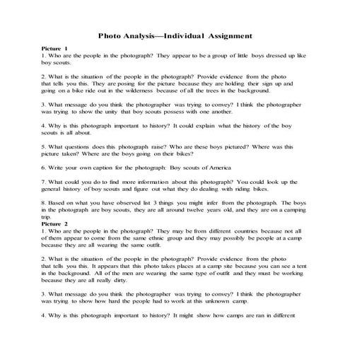 Photo Analysis -Individual Assignment