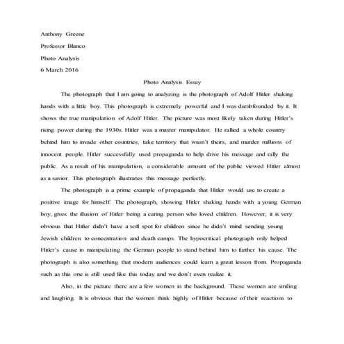 Photo analysis essay