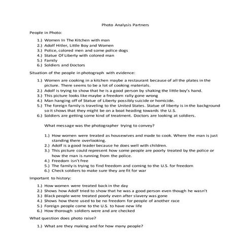 Photo analysis partners