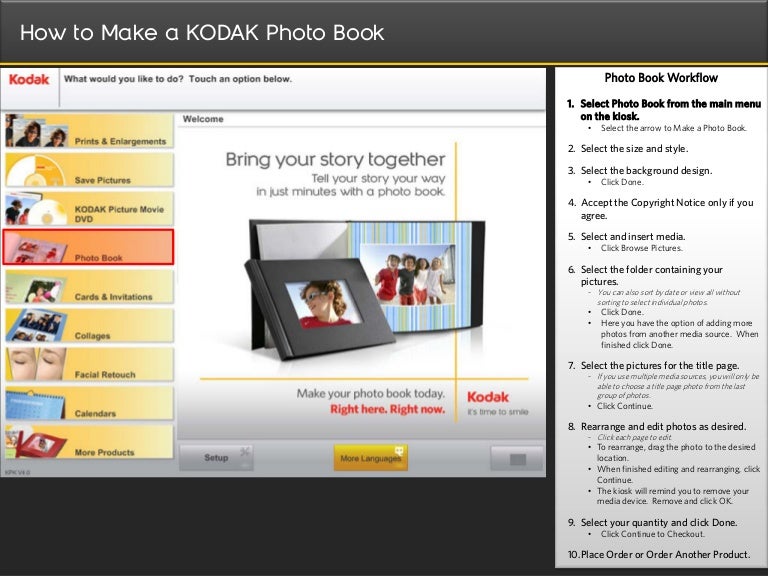 How to make a photo book on the Kodak Picture Kiosk